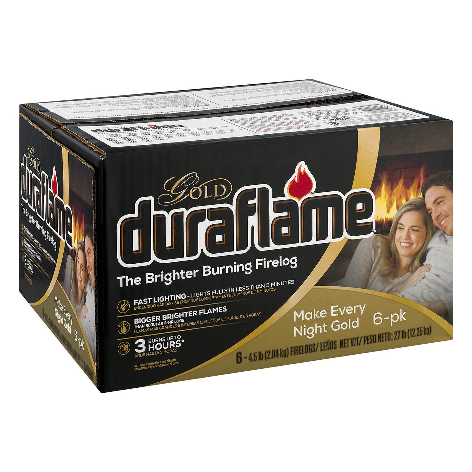 Amazon｜Duraflame 4577 Ultra-Premium Firelogs, 4.5-Pound, 6-Pack
